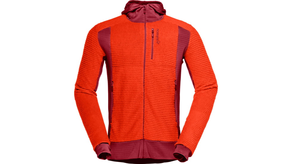Norrona Falketind Alpha120 Zip Hood - Mens, Arednalin/Rhubarb, Small, 1815-20-5646-S