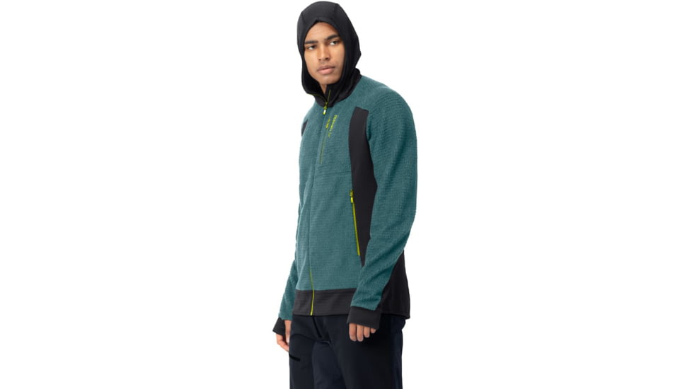 Norrona Falketind Alpha120 Zip Hood - Mens, North Atlantic/Caviar, Extra Large, 7042698458551