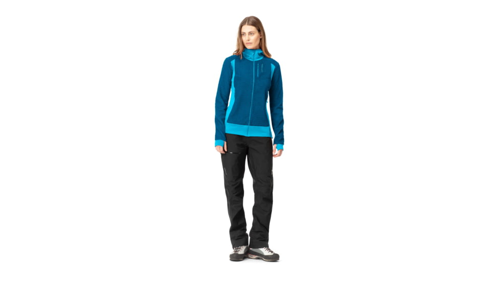 Norrona Falketind Alpha120 Zip Hood - Womens, Aquarius/Mykonos Blue, Small, 1873-20-2380-S