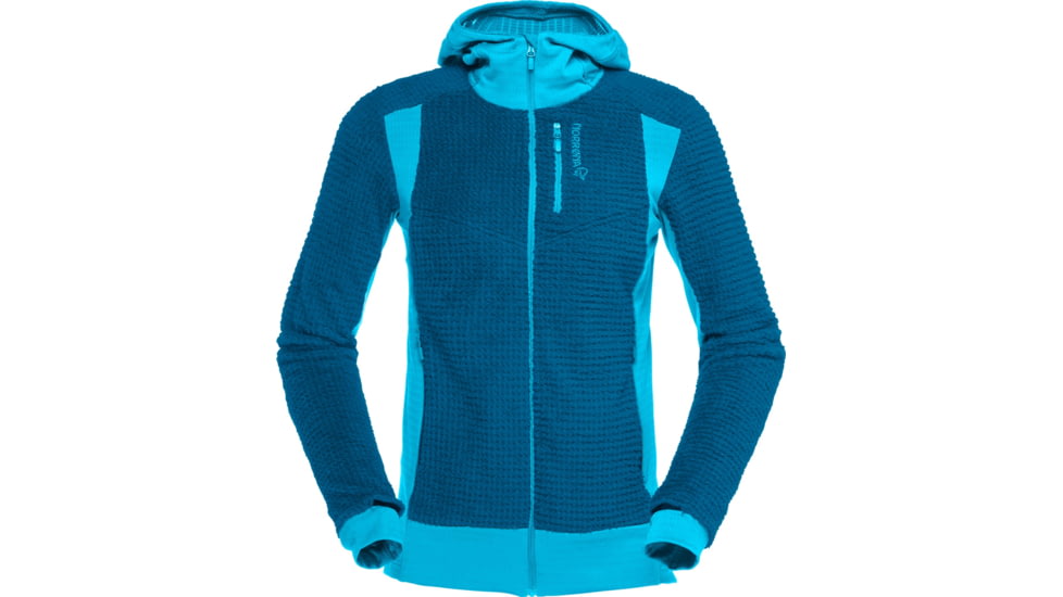 Norrona Falketind Alpha120 Zip Hood - Womens, Aquarius/Mykonos Blue, Small, 1873-20-2380-S