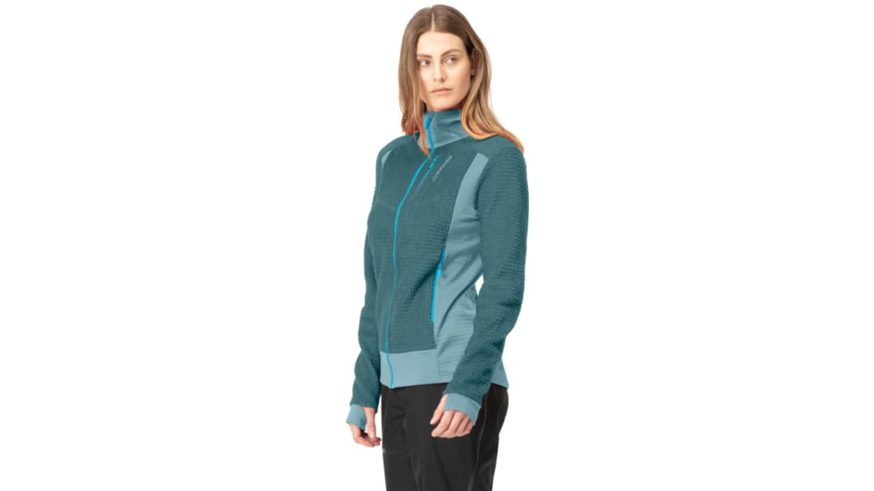 Norrona Falketind Alpha120 Zip Hood - Womens, North Atlantic/Tourmaline, Medium, 7042698458667