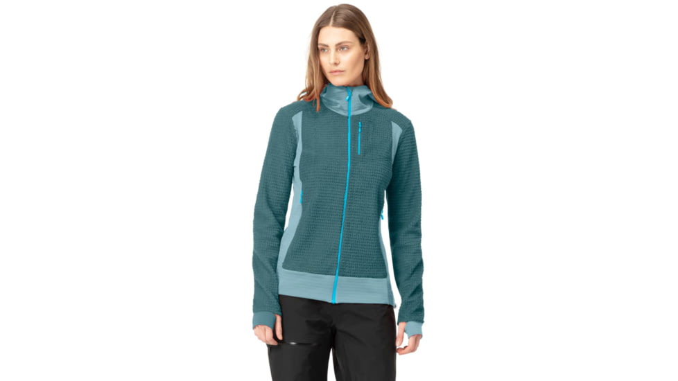 Norrona Falketind Alpha120 Zip Hood - Womens, North Atlantic/Tourmaline, Medium, 7042698458667