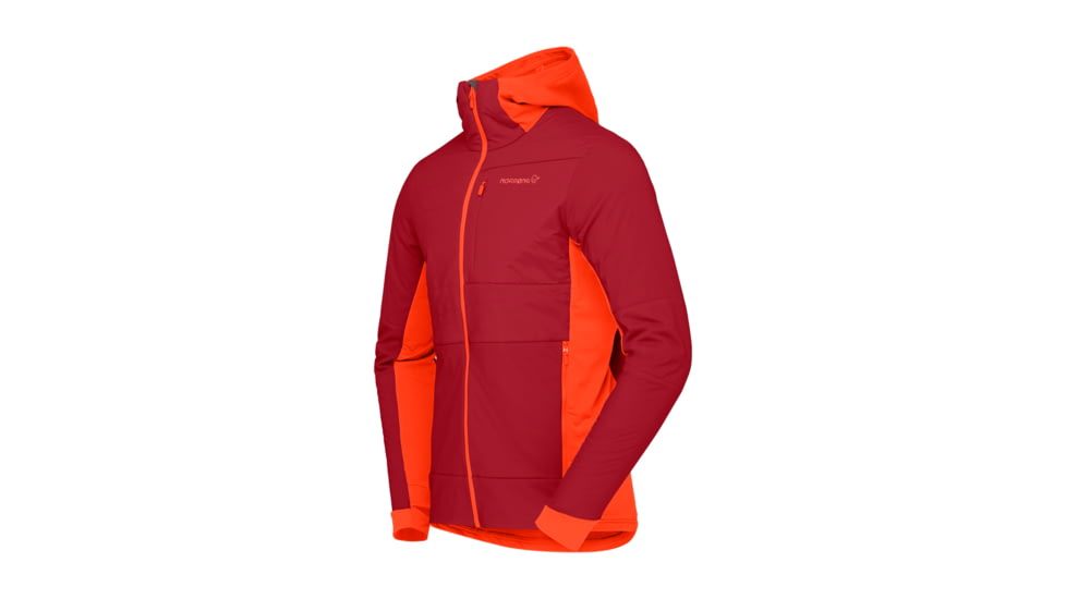 Norrona Falketind Alpha90 Insulated Zip Hood - Mens, Arednalin/Rhubarb, Large, 1803-23-5646-L