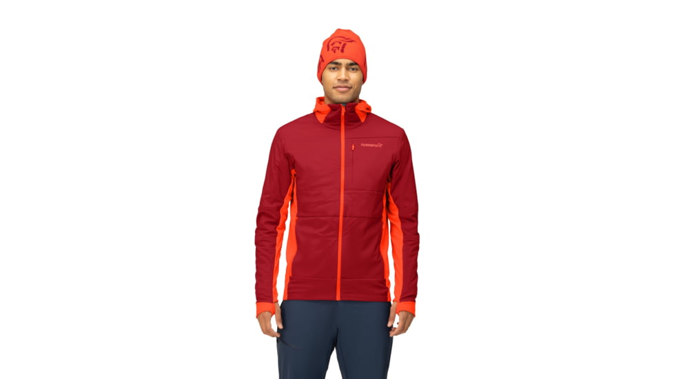 Norrona Falketind Alpha90 Insulated Zip Hood - Mens, Arednalin/Rhubarb, Large, 1803-23-5646-L
