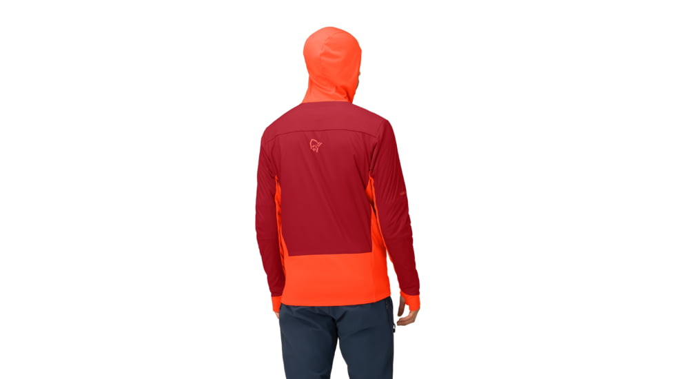 Norrona Falketind Alpha90 Insulated Zip Hood - Mens, Arednalin/Rhubarb, Large, 1803-23-5646-L