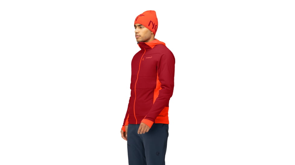 Norrona Falketind Alpha90 Insulated Zip Hood - Mens, Arednalin/Rhubarb, Large, 1803-23-5646-L