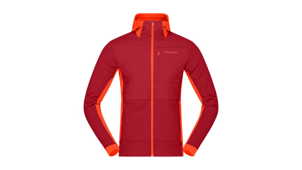 Norrona Falketind Alpha90 Insulated Zip Hood - Mens, Arednalin/Rhubarb, Large, 1803-23-5646-L
