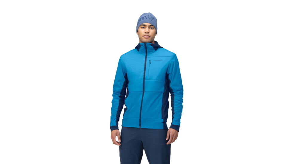 Norrona Falketind Alpha90 Insulated Zip Hood - Mens, Hawaiian surf/Indigo Night, Small, 1803-23-6609-S
