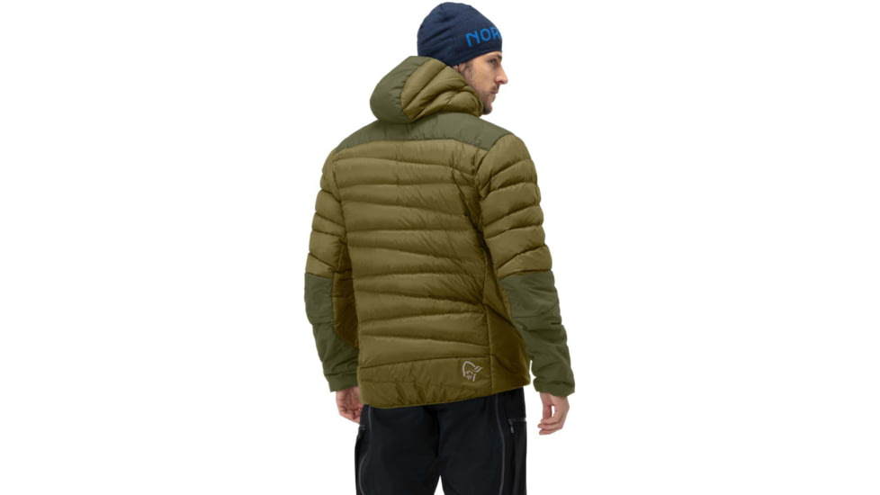 Norrona Falketind Down Hooded Jacket - Mens, Olive Drab/Olive Night, Small, 1833-20 3908 S