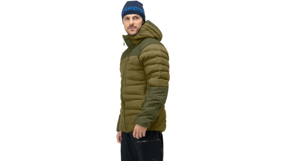 Norrona Falketind Down Hooded Jacket - Mens, Olive Drab/Olive Night, Small, 1833-20 3908 S