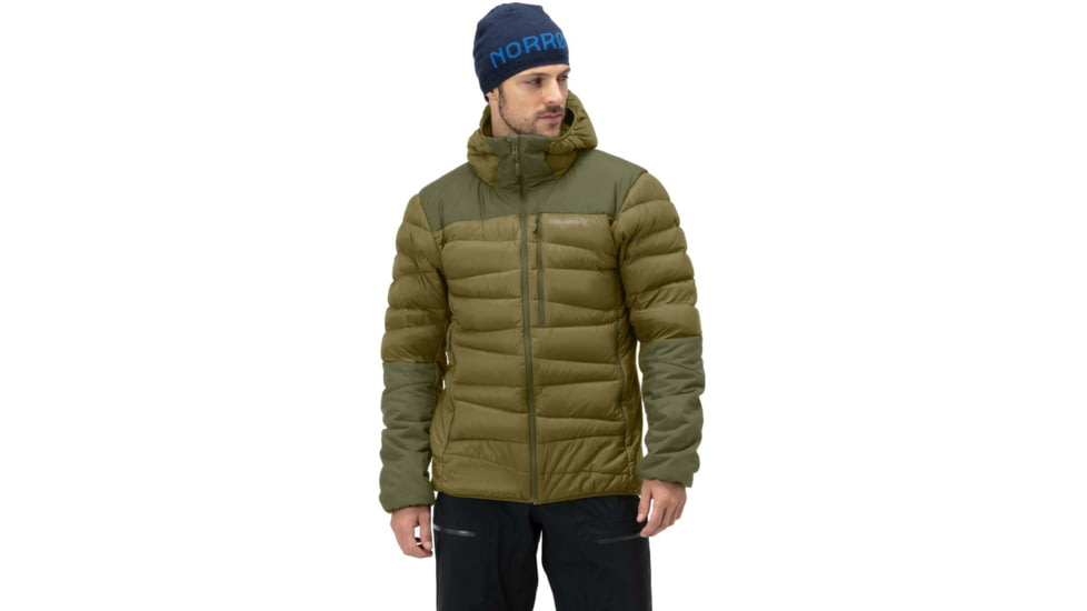 Norrona Falketind Down Hooded Jacket - Mens, Olive Drab/Olive Night, Small, 1833-20 3908 S
