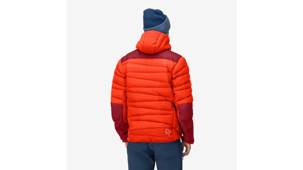 Norrona Falketind Down750 Hood - Mens, Arednalin/Rhubarb, 2XL, 1833-20-5646-XXL