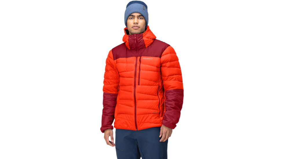 Norrona Falketind Down750 Hood - Mens, Arednalin/Rhubarb, 2XL, 1833-20-5646-XXL