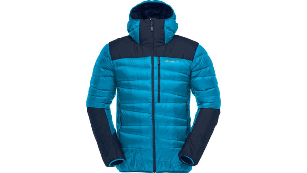 Norrona Falketind Down Hooded Jacket - Men's, Hawaiian Surf/Indigo Night, Large, 1833-20 6609 L