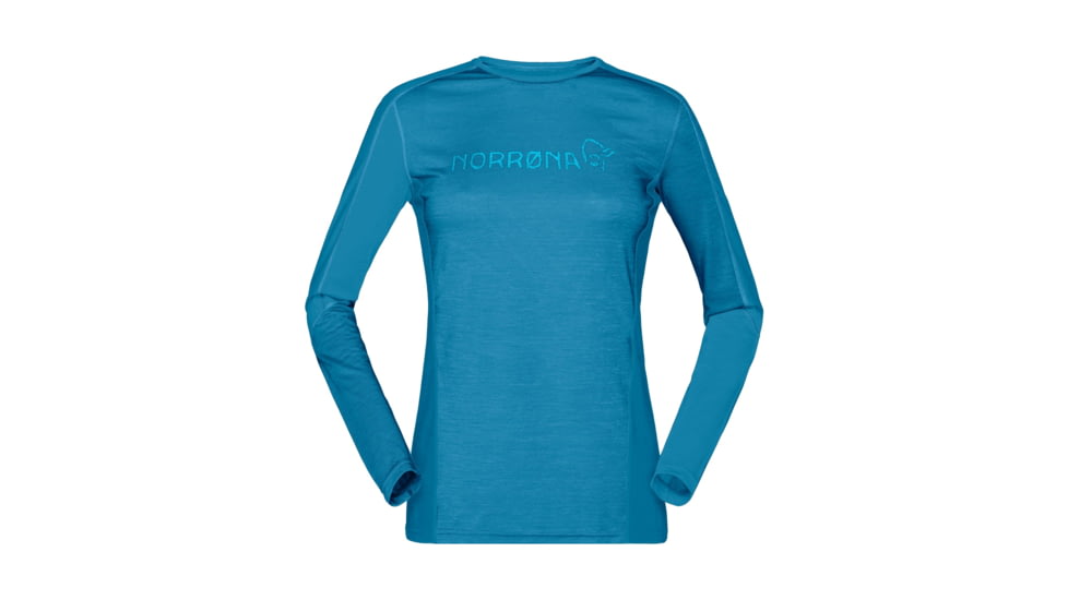 Norrona Falketind Equaliser Merino Round Neck Shirt - Womens, Hawaiian surf, Small, 1822-22-6610-S