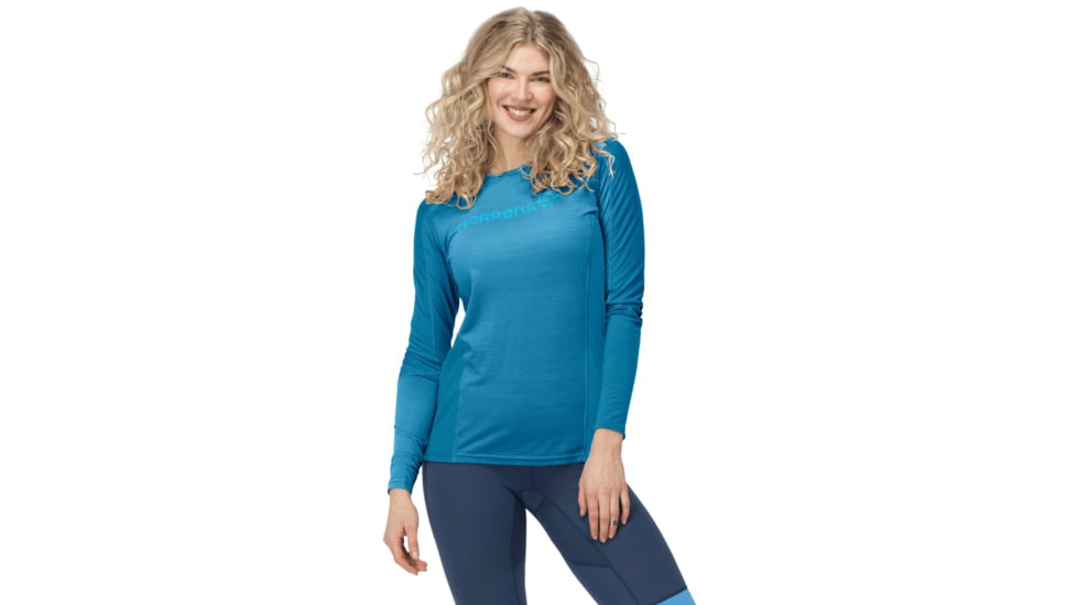 Norrona Falketind Equaliser Merino Round Neck Shirt - Womens, Hawaiian surf, Small, 1822-22-6610-S