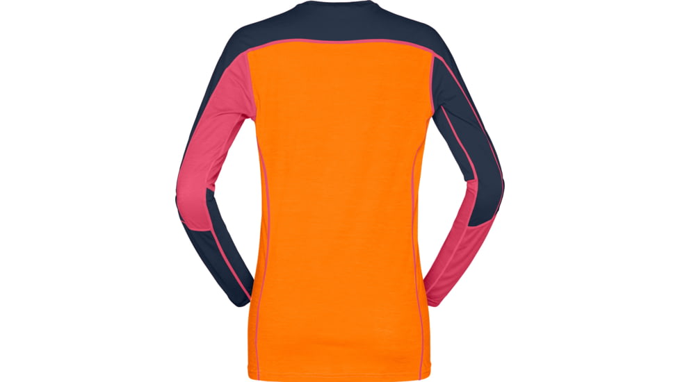 Norrona Falketind Equaliser Merino Round Neck Shirt - Womens, Honeysuckle/Indigo Night, Small, 7042698472625