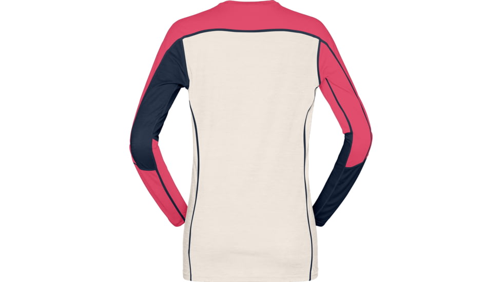 Norrona Falketind Equaliser Merino Round Neck Shirt - Womens, Indigo Night/Honeysuckle, Large, 7042698472502