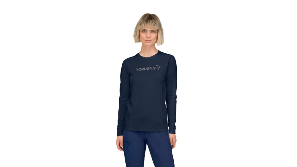 Norrona Falketind Equaliser Merino Round Neck Shirt - Womens, Indigo Night, Small, 1822-22-2295-S