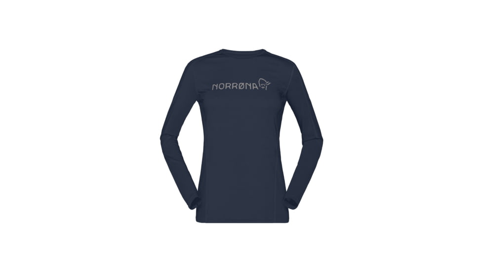 Norrona Falketind Equaliser Merino Round Neck Shirt - Womens, Indigo Night, Small, 1822-22-2295-S