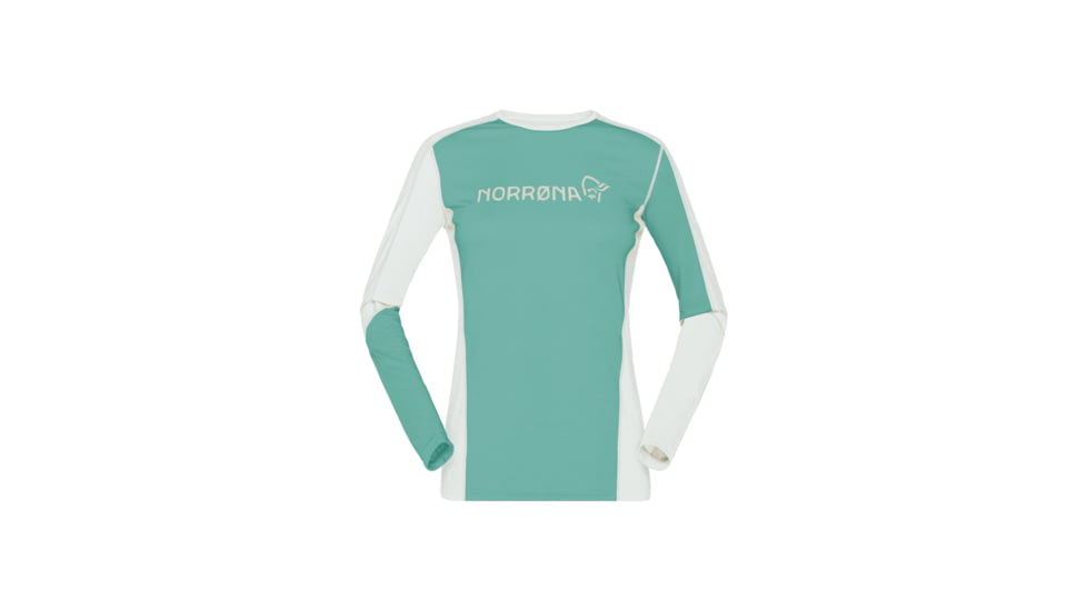 Norrona Falketind Equaliser Merino Round Neck Shirt - Womens, Malachite Green, Small, 1822-22-3010-S