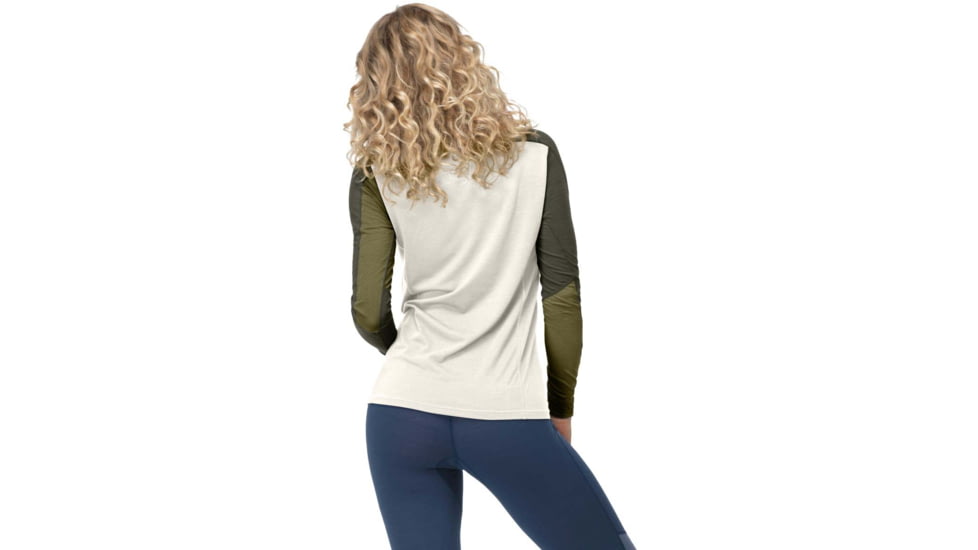 Norrona Falketind Equaliser Merino Round Neck Shirt - Womens, Olive Drab/Olive Night, Extra Large, 1822-22 3908 XL