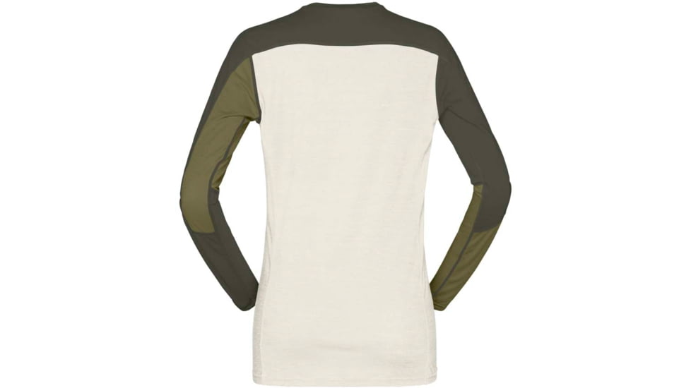 Norrona Falketind Equaliser Merino Round Neck Shirt - Womens, Olive Drab/Olive Night, Extra Large, 1822-22 3908 XL