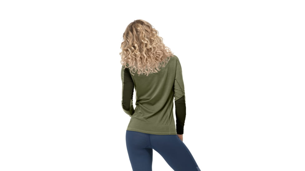Norrona Falketind Equaliser Merino Round Neck Shirt - Womens, Olive Night/Rosin, Small, 1822-22-3319-S