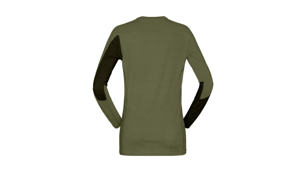 Norrona Falketind Equaliser Merino Round Neck Shirt - Womens, Olive Night/Rosin, Small, 1822-22-3319-S