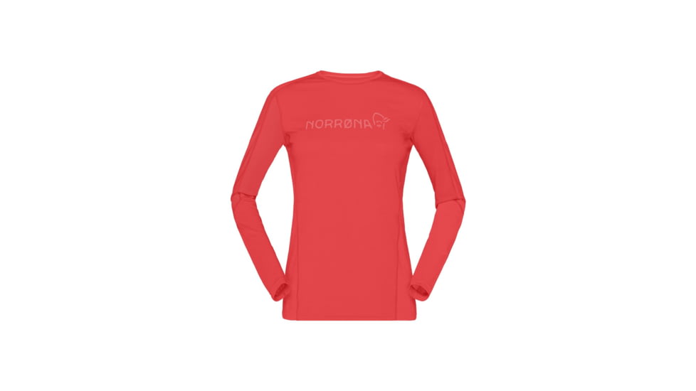 Norrona Falketind Equaliser Merino Round Neck Shirt - Womens, Paprika, Extra Large, 1822-22-1107-XL