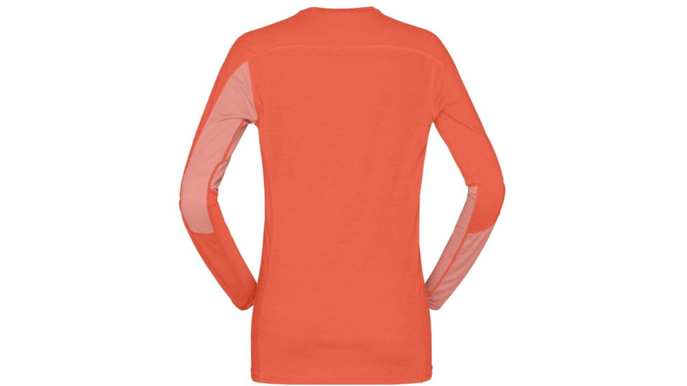 Norrona Falketind Equaliser Merino Round Neck Shirt - Womens, Peach Amber/Orange Alert, Small, 1822-22 5649 S