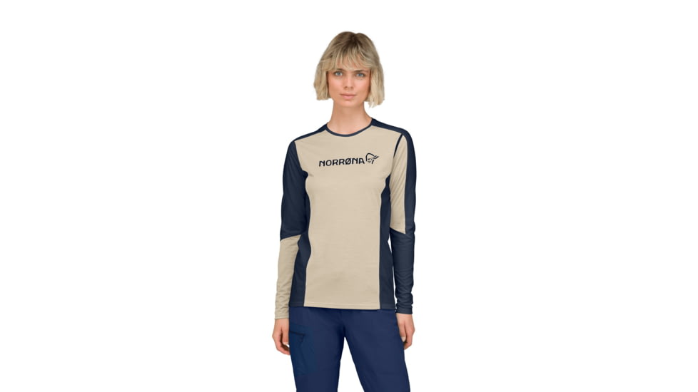 Norrona Falketind Equaliser Merino Round Neck Shirt - Womens, Pure Cashmere, Small, 1822-22-9001-S