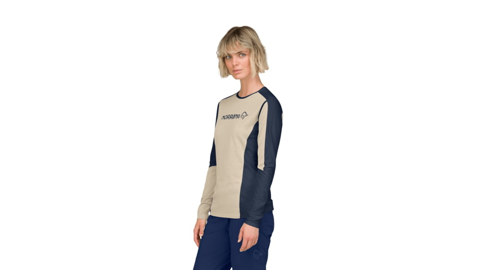Norrona Falketind Equaliser Merino Round Neck Shirt - Womens, Pure Cashmere, Small, 1822-22-9001-S