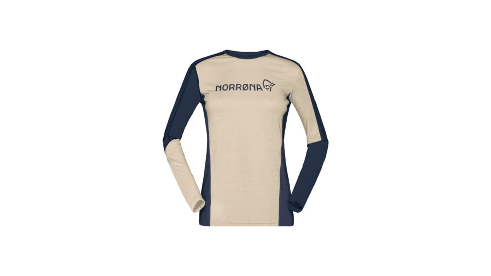 Norrona Falketind Equaliser Merino Round Neck Shirt - Womens, Pure Cashmere, Small, 1822-22-9001-S
