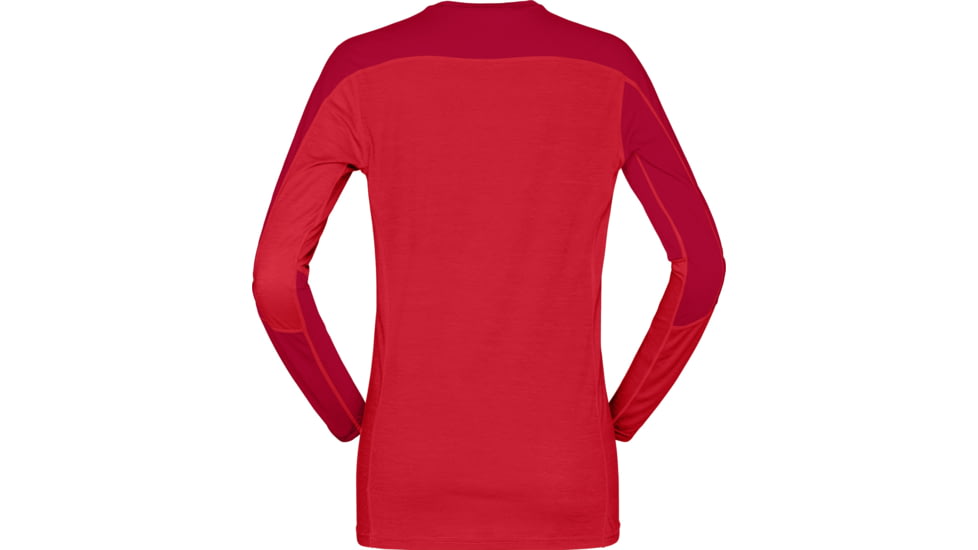 Norrona Falketind Equaliser Merino Round Neck Shirt - Womens, True Red/Jester Red, Large, 7042698472458