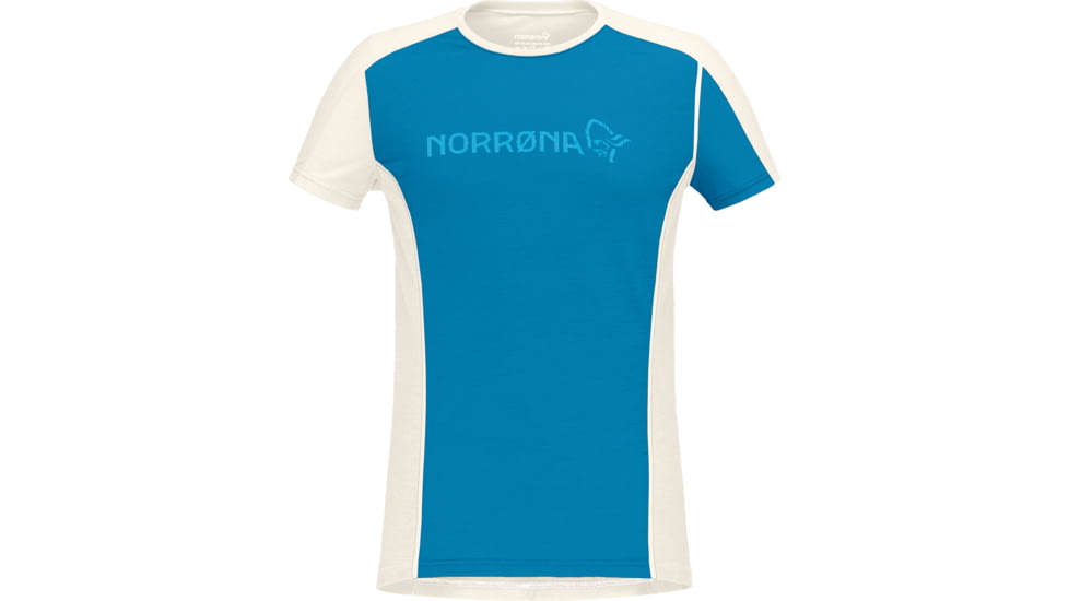Norrona Falketind Equaliser Merino T-Shirt - Womens, Hawaiian Surf/Snowdrop, Small, 1823-22 6633 S