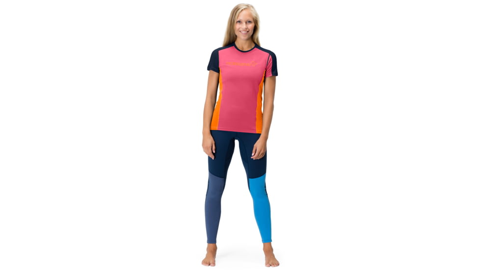 Norrona Falketind Equaliser Merino T-Shirt - Womens, Honeysuckle/Indigo Night, Extra Small, 7042698472847