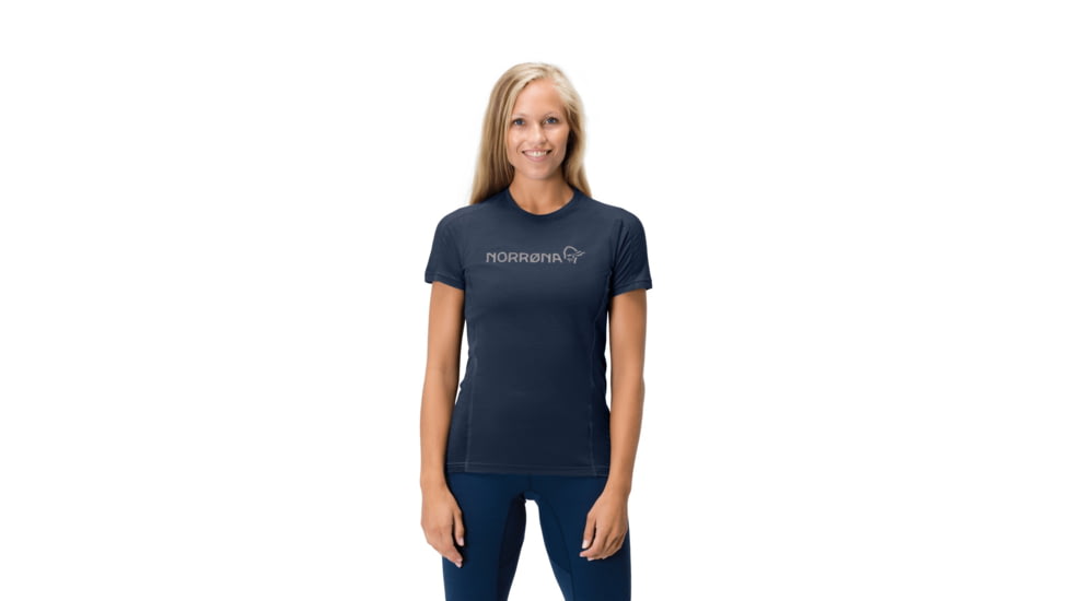 Norrona Falketind Equaliser Merino T-Shirt - Womens, Indigo Night, Large, 1823-22-2295-L