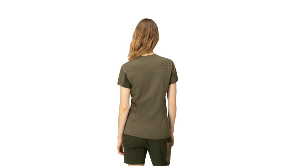 Norrona Falketind Equaliser Merino T-Shirt - Womens, Olive Night/Rosin, Large, 1823-22-3319-L