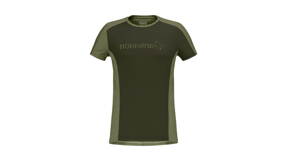 Norrona Falketind Equaliser Merino T-Shirt - Womens, Olive Night/Rosin, Large, 1823-22-3319-L