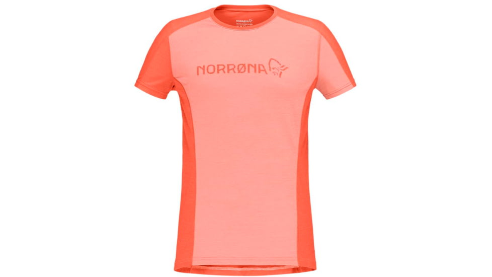 Norrona Falketind Equaliser Merino T-Shirt - Womens, Peach Amber/Orange Alert, Medium, 1823-22 5649 M