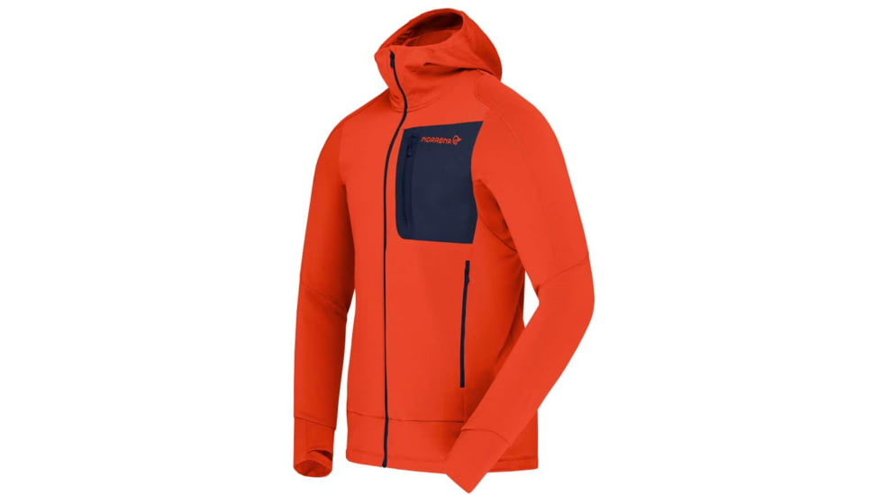 Norrona Falketind Power Grid Hooded Jacket - Mens, Arednalin Red, Large, 1810-23 5630 L