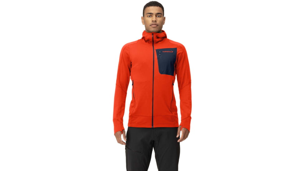 Norrona Falketind Power Grid Hooded Jacket - Mens, Arednalin Red, Large, 1810-23 5630 L