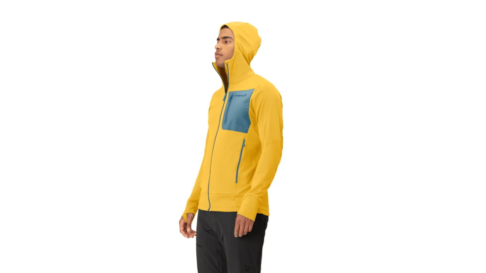 Norrona Falketind Power Grid Hooded Jacket - Mens, Calendula, Large, 1810-23-5566-L