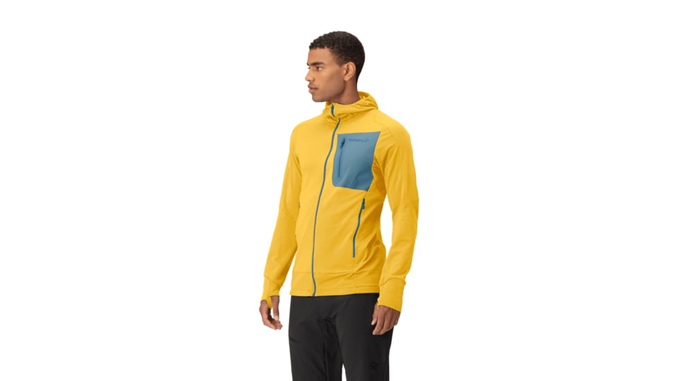 Norrona Falketind Power Grid Hooded Jacket - Mens, Calendula, Large, 1810-23-5566-L