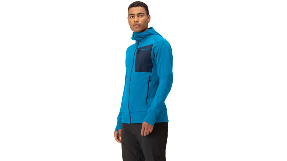 Norrona Falketind Power Grid Hooded Jacket - Mens, Hawaiian Surf/Indigo Night, Medium, 1810-23 6609 M