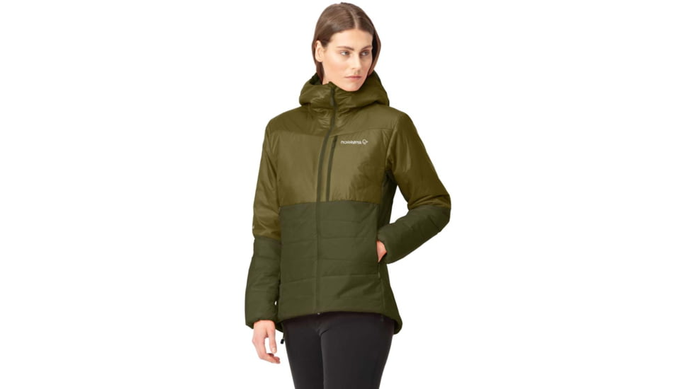 Norrona Falketind Thermo Hooded Jacket - Womens, Olive Drab/Olive Night, Small, 1857-22 3908 S