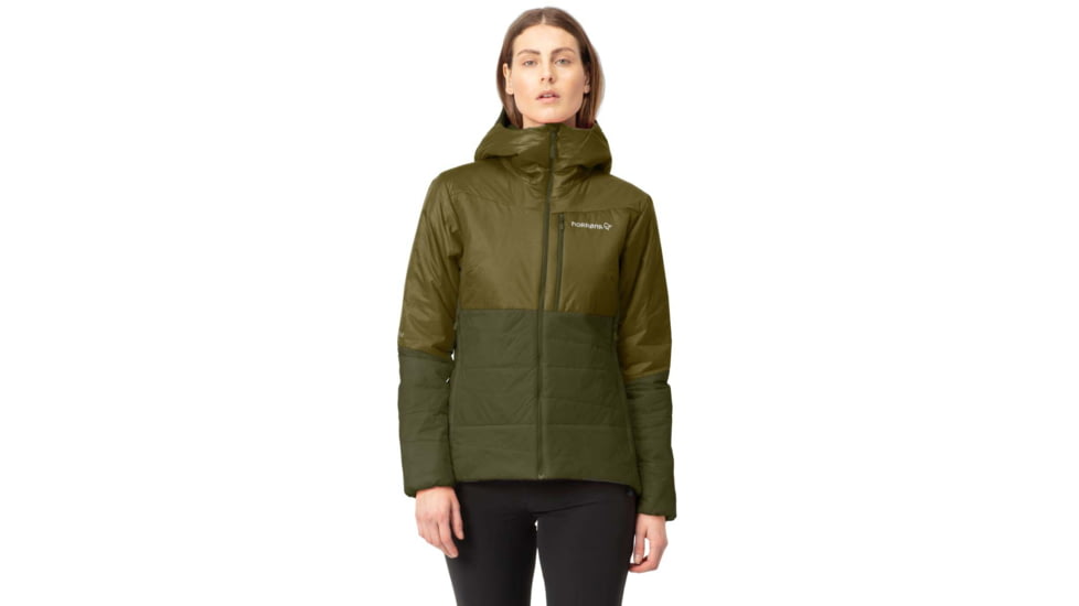 Norrona Falketind Thermo Hooded Jacket - Womens, Olive Drab/Olive Night, Small, 1857-22 3908 S