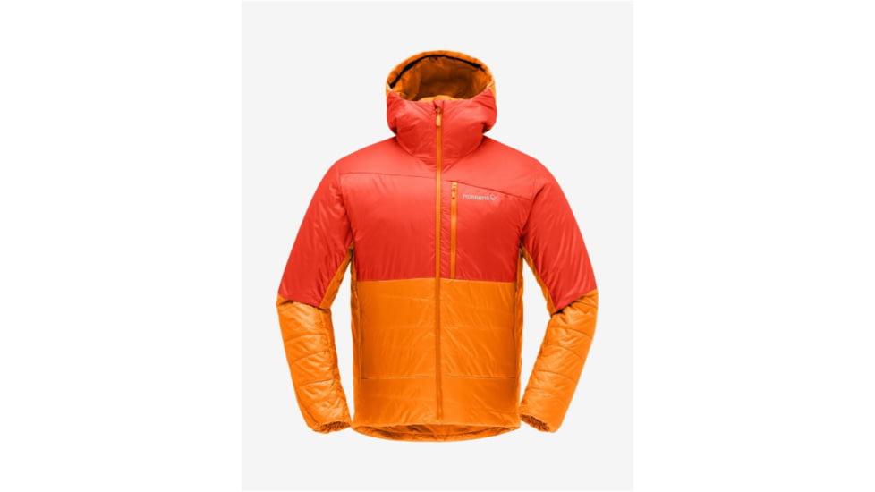 Norrona Falketind Thermo60 Hood - Mens, Arednalin/Orange Popsicle, Small, 7042698453365