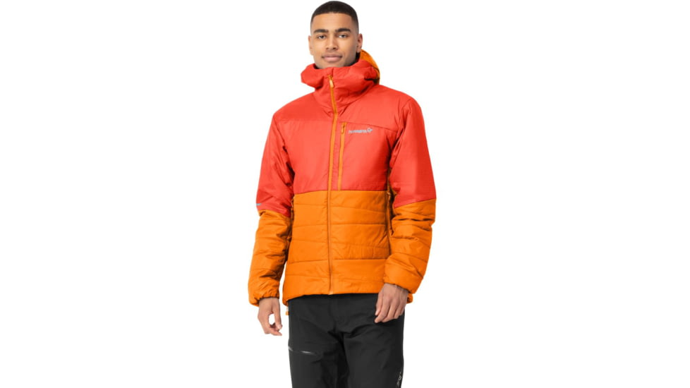 Norrona Falketind Thermo60 Hood - Mens, Arednalin/Orange Popsicle, Small, 7042698453365